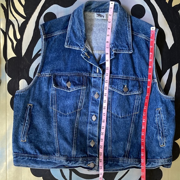 Sudden Impact Vintage 80s/90s Jeans Vest Women ~ Size Large - Picture 8 of 12